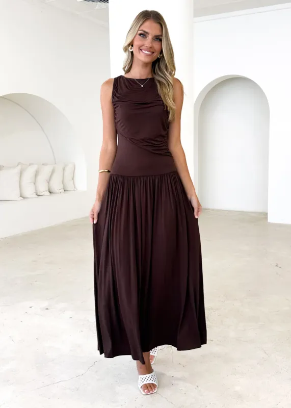 Nolana Maxi Dress - Chocolate sold by Gingham & Heels