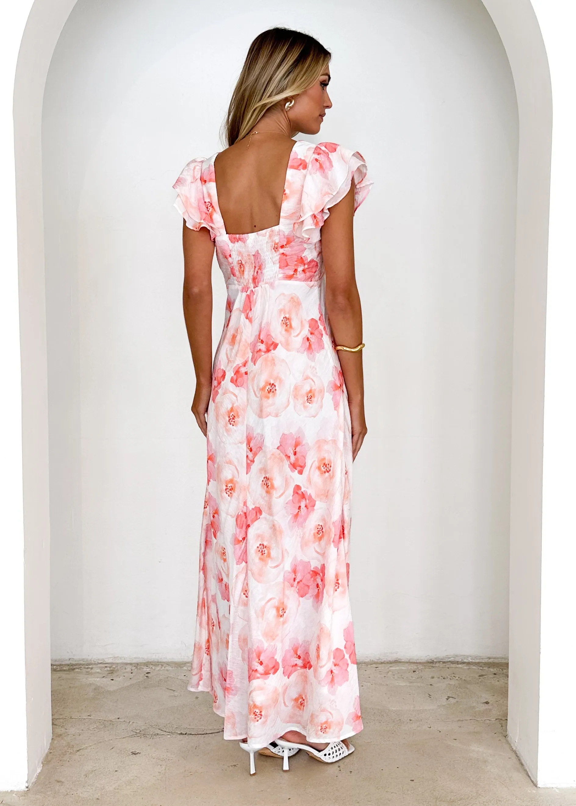Xandra Maxi Dress - Peach Flowers sold by Gingham & Heels product image thumbnail 5