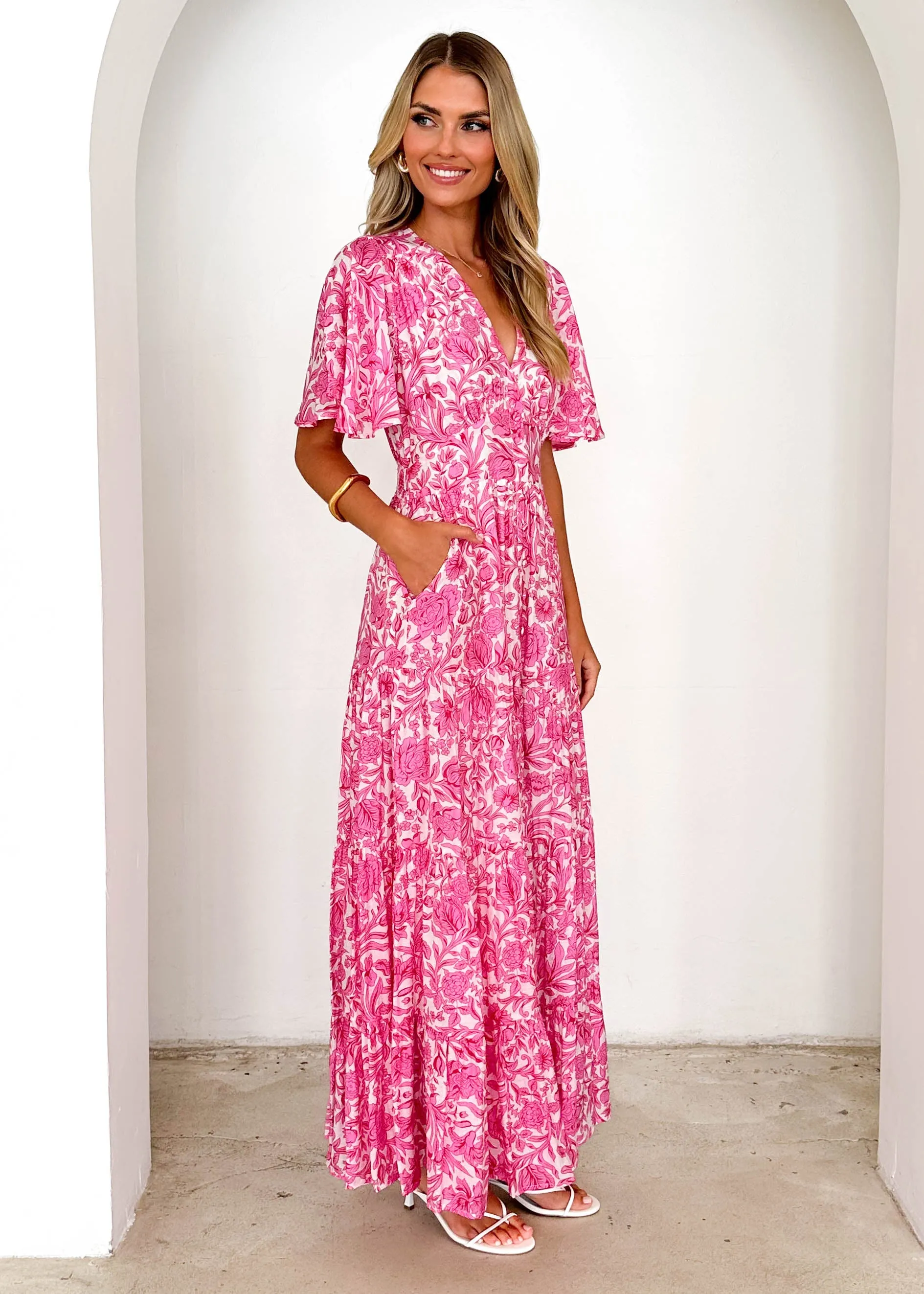 Samariah Maxi Dress - Pink Floral sold by Gingham & Heels product image thumbnail 4