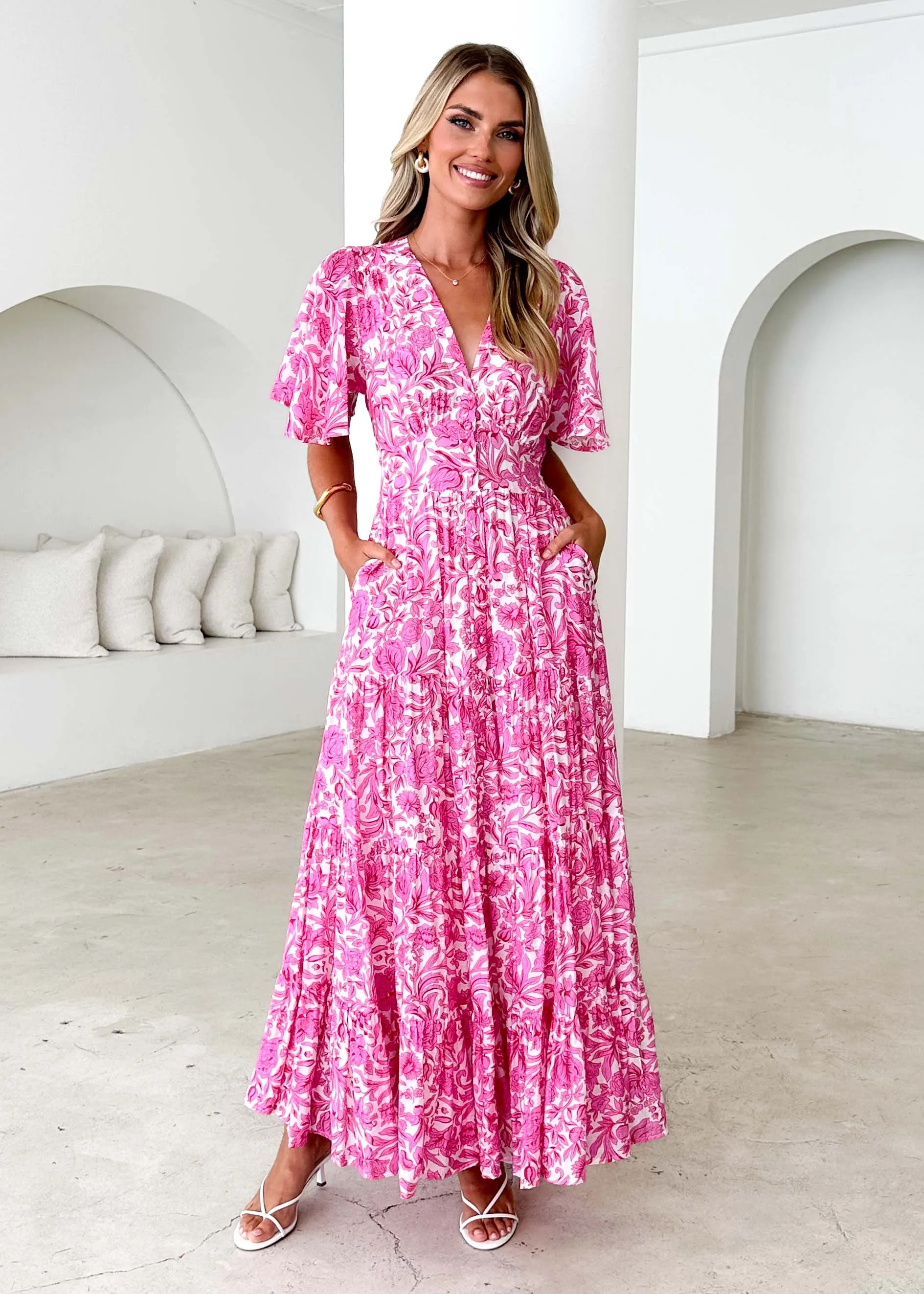 Samariah Maxi Dress - Pink Floral sold by Gingham & Heels product image thumbnail 2