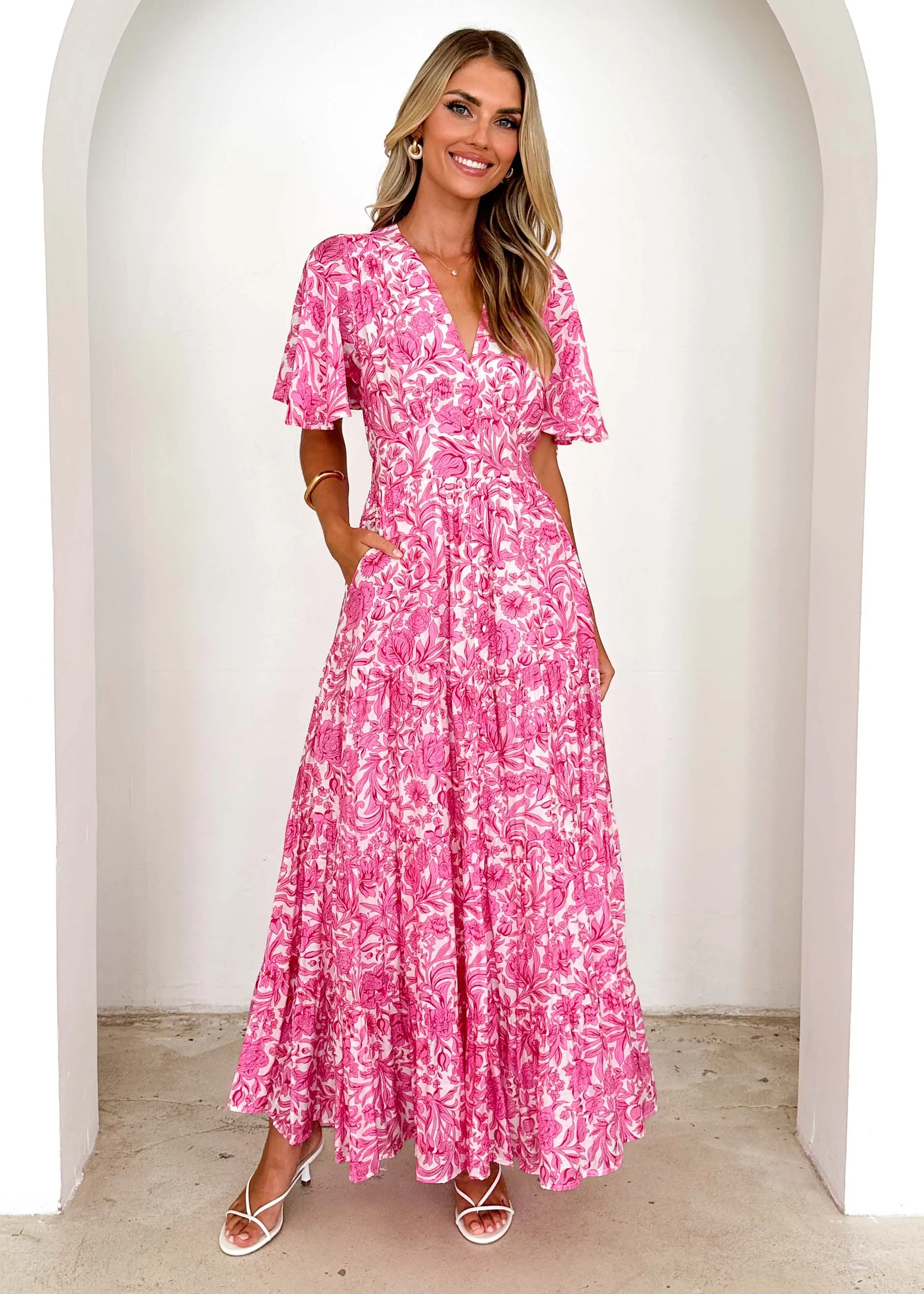 Samariah Maxi Dress - Pink Floral sold by Gingham & Heels product image thumbnail 3