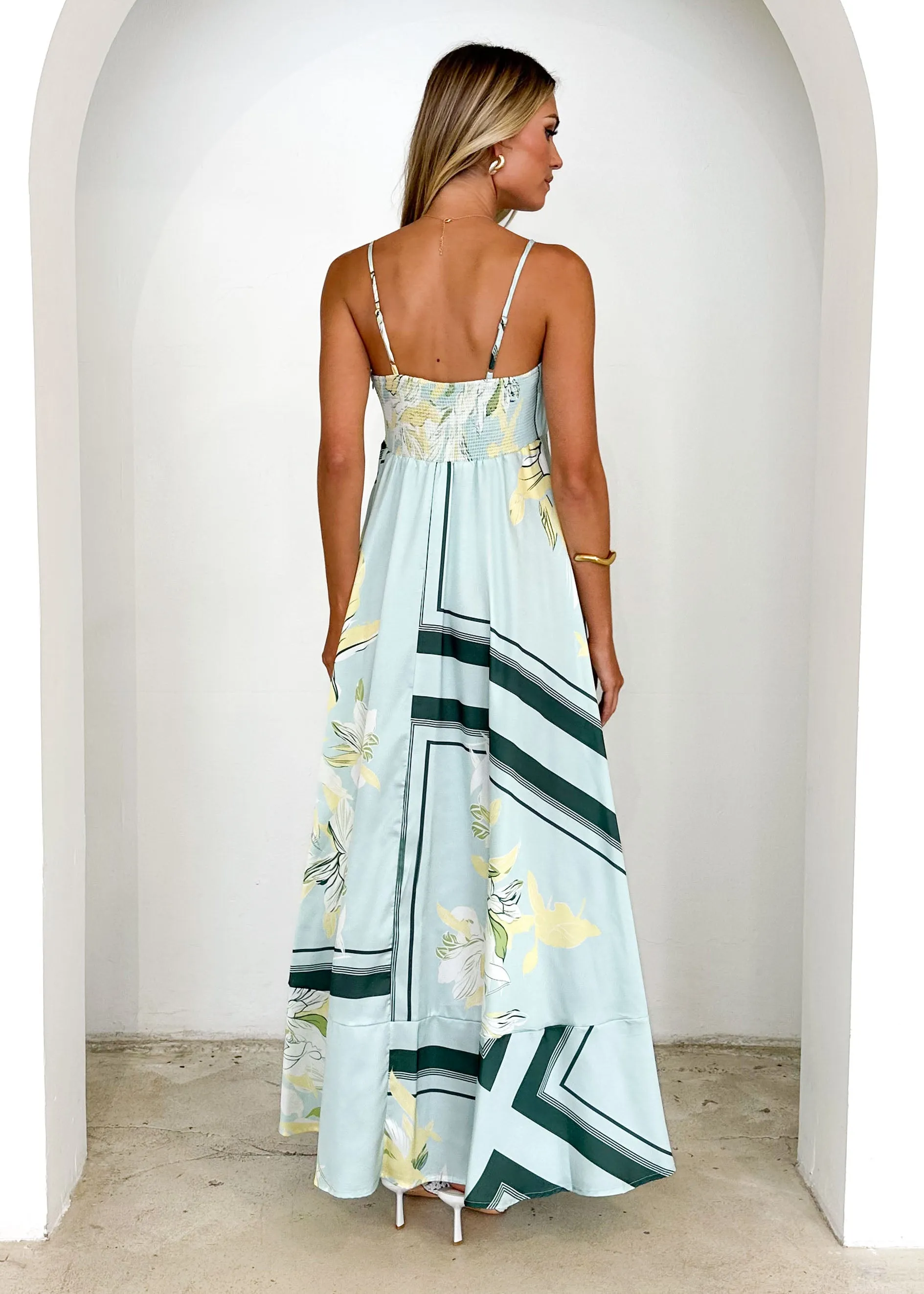 Elide Maxi Dress - Aqua Floral sold by Gingham & Heels product image thumbnail 5