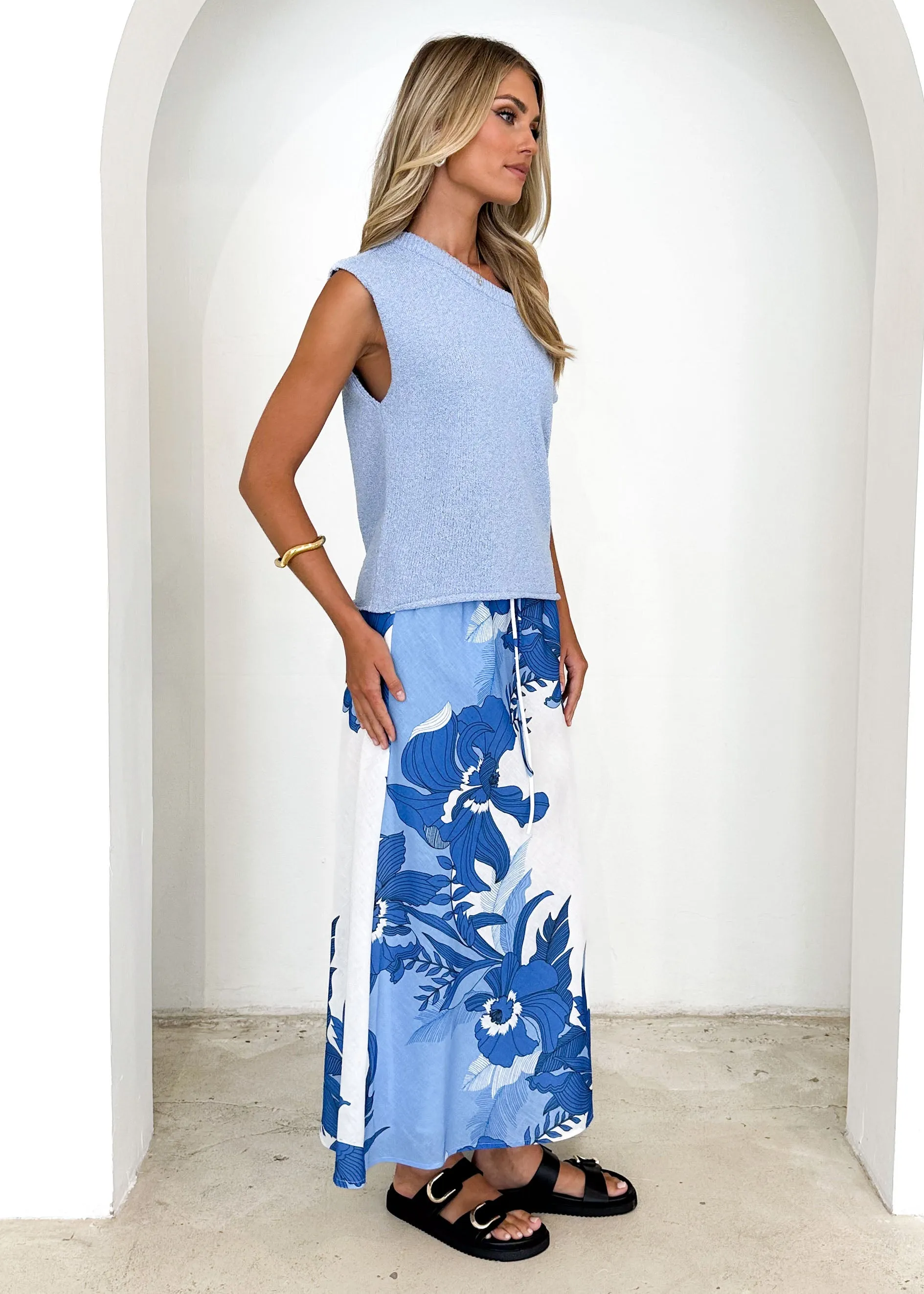 Taissa One Shoulder Knit Top - Sky Blue sold by Gingham & Heels product image thumbnail 4