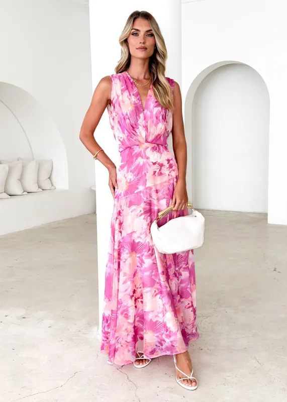 Amoureux Maxi Dress - Pink Ziah sold by Gingham & Heels