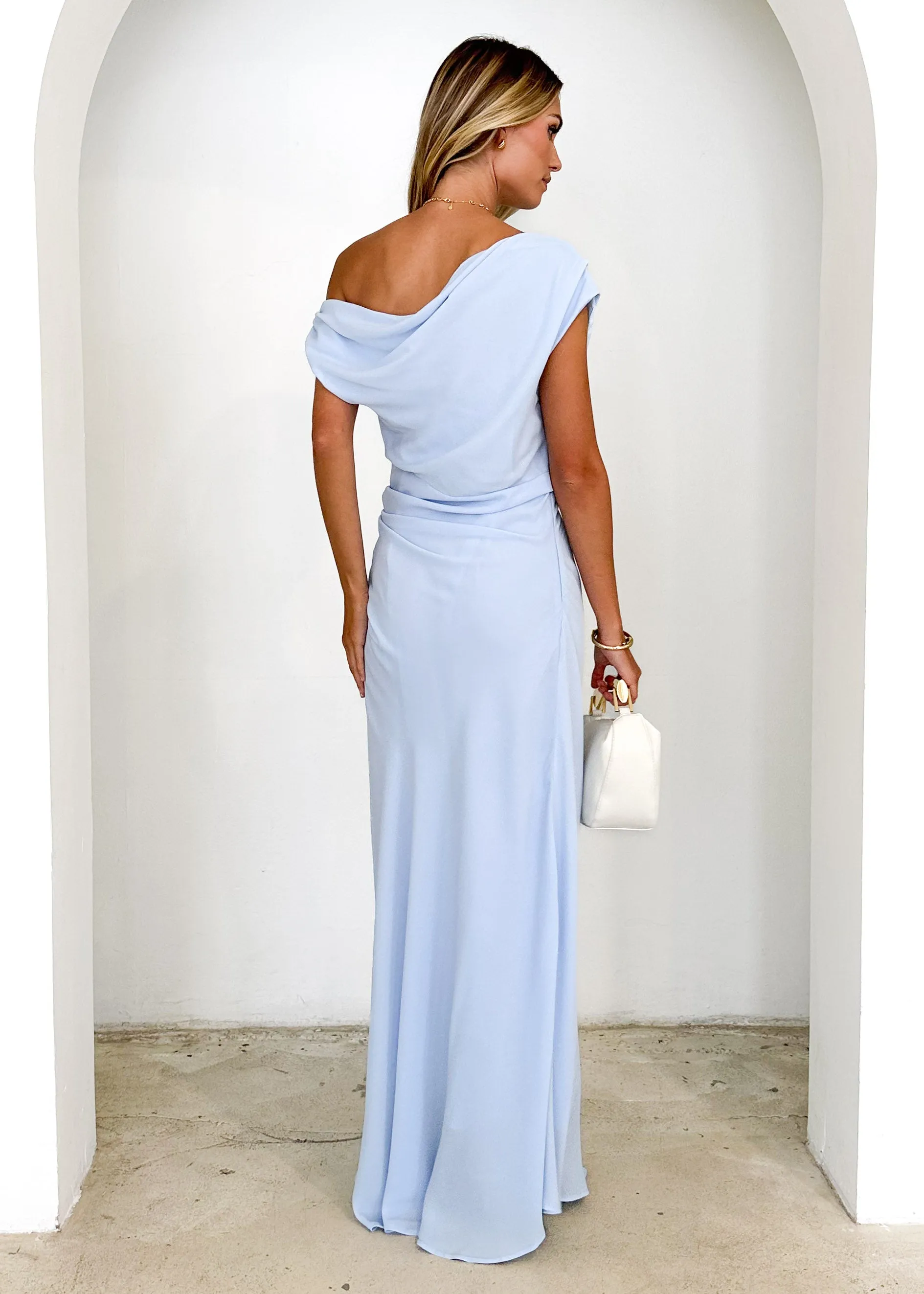 Flirtini One Shoulder Maxi Dress - Sky Blue sold by Gingham & Heels product image thumbnail 5