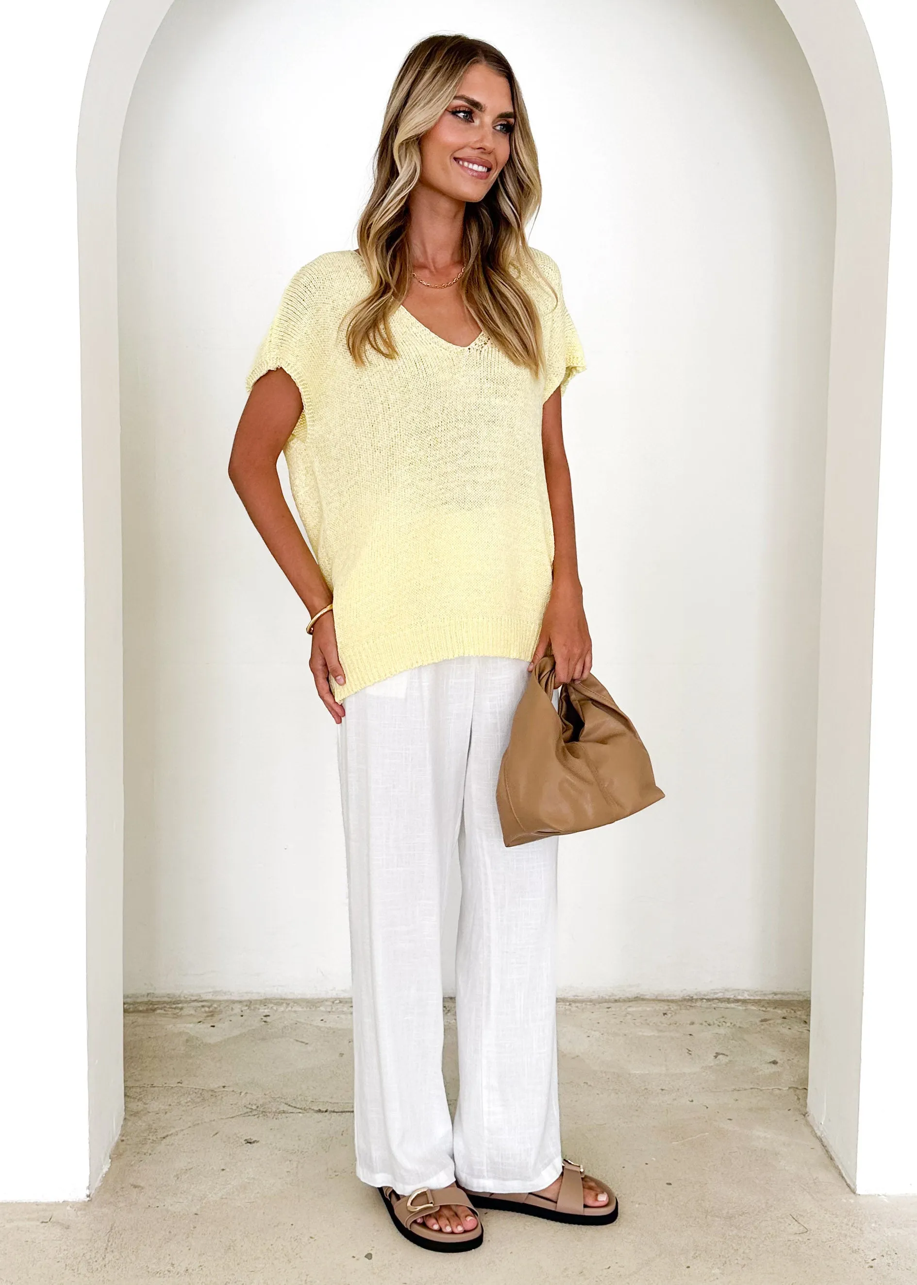 Melrose Knit Top - Lemon sold by Gingham & Heels product image thumbnail 4