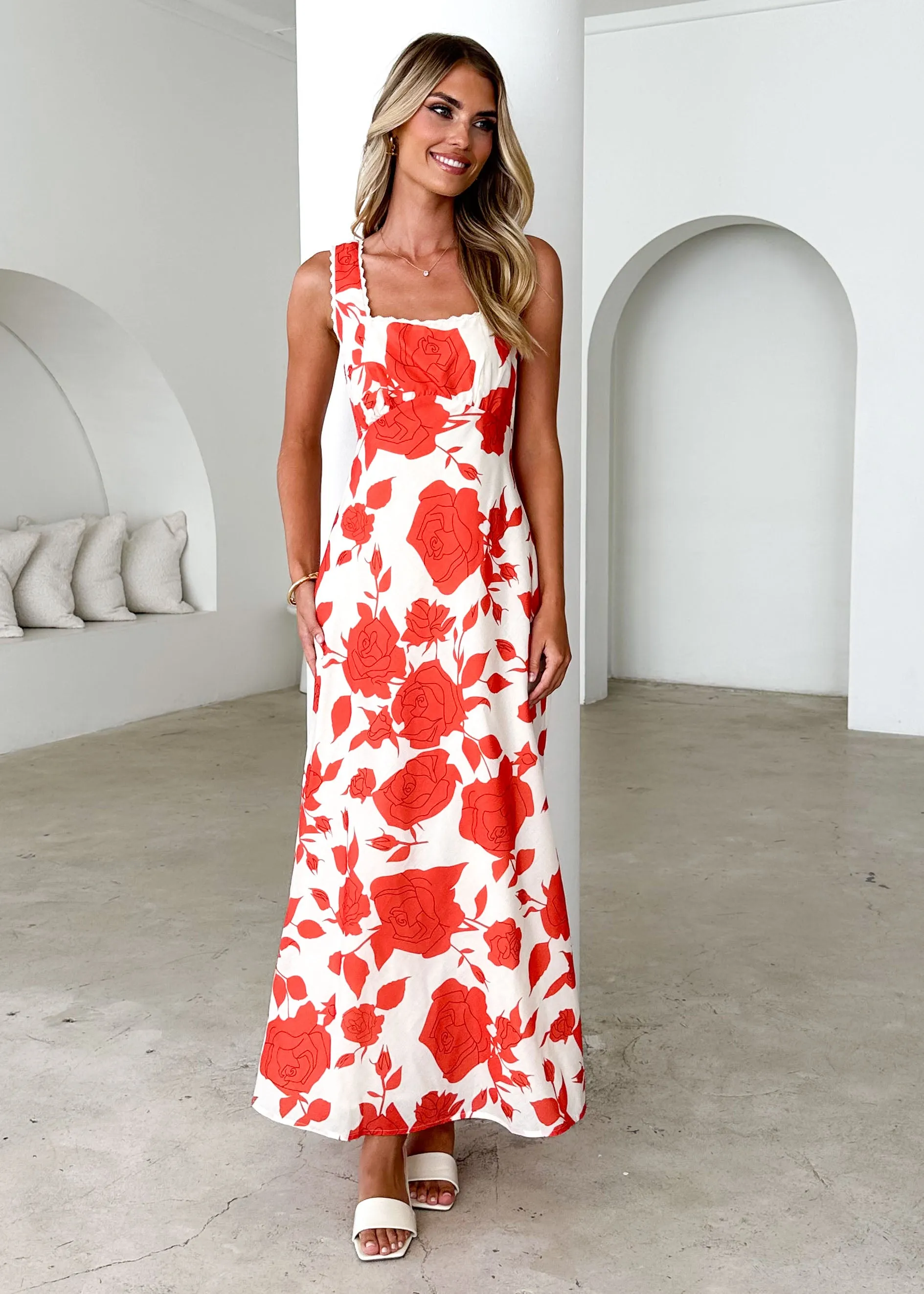 Dominique Maxi Dress - Red Floral sold by Gingham & Heels product image thumbnail 2