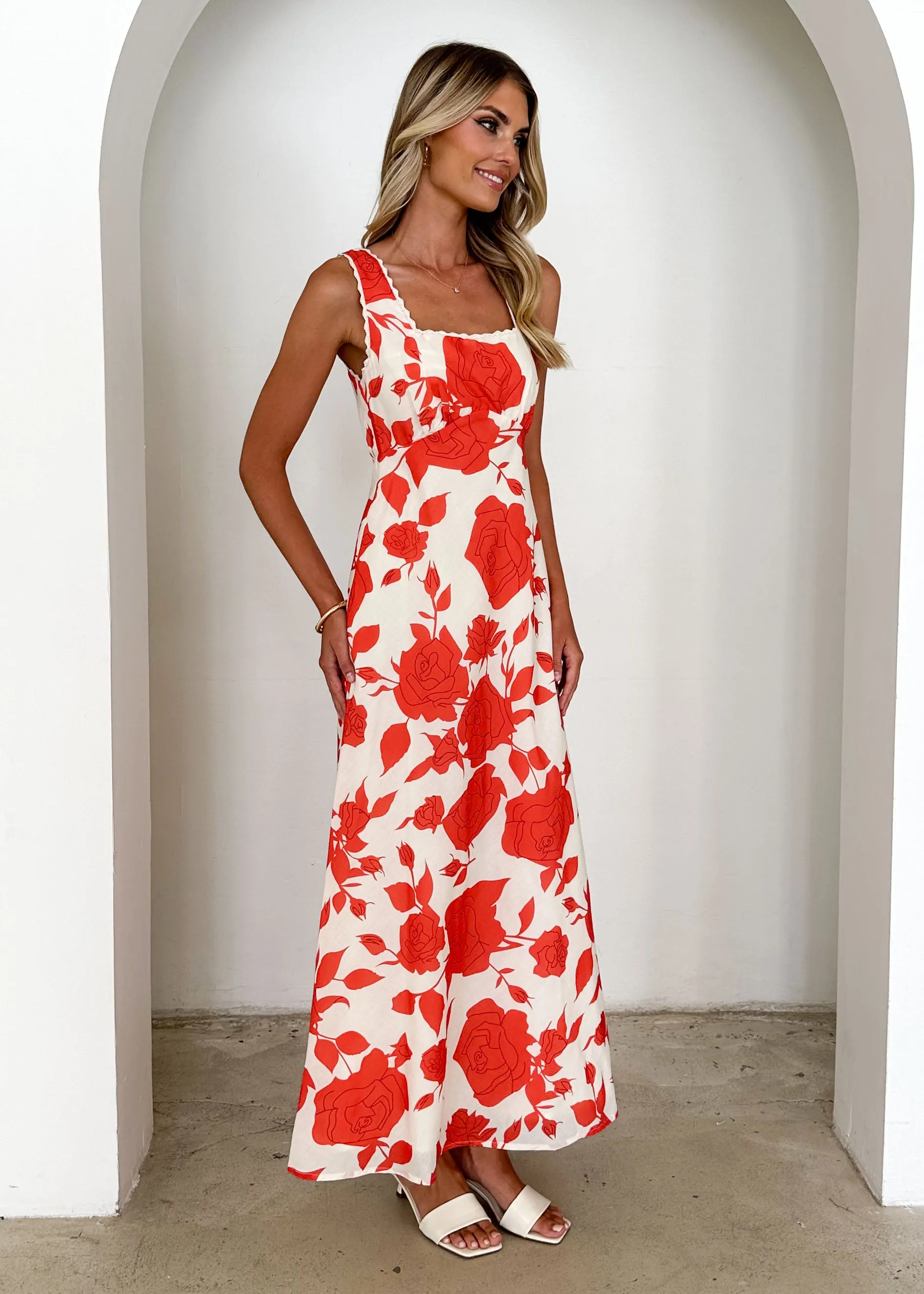 Dominique Maxi Dress - Red Floral sold by Gingham & Heels product image thumbnail 4