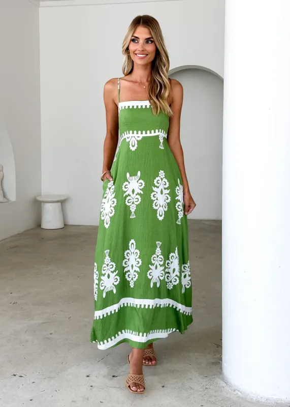 Artemis Maxi Dress - Fern Abstract sold by Gingham & Heels