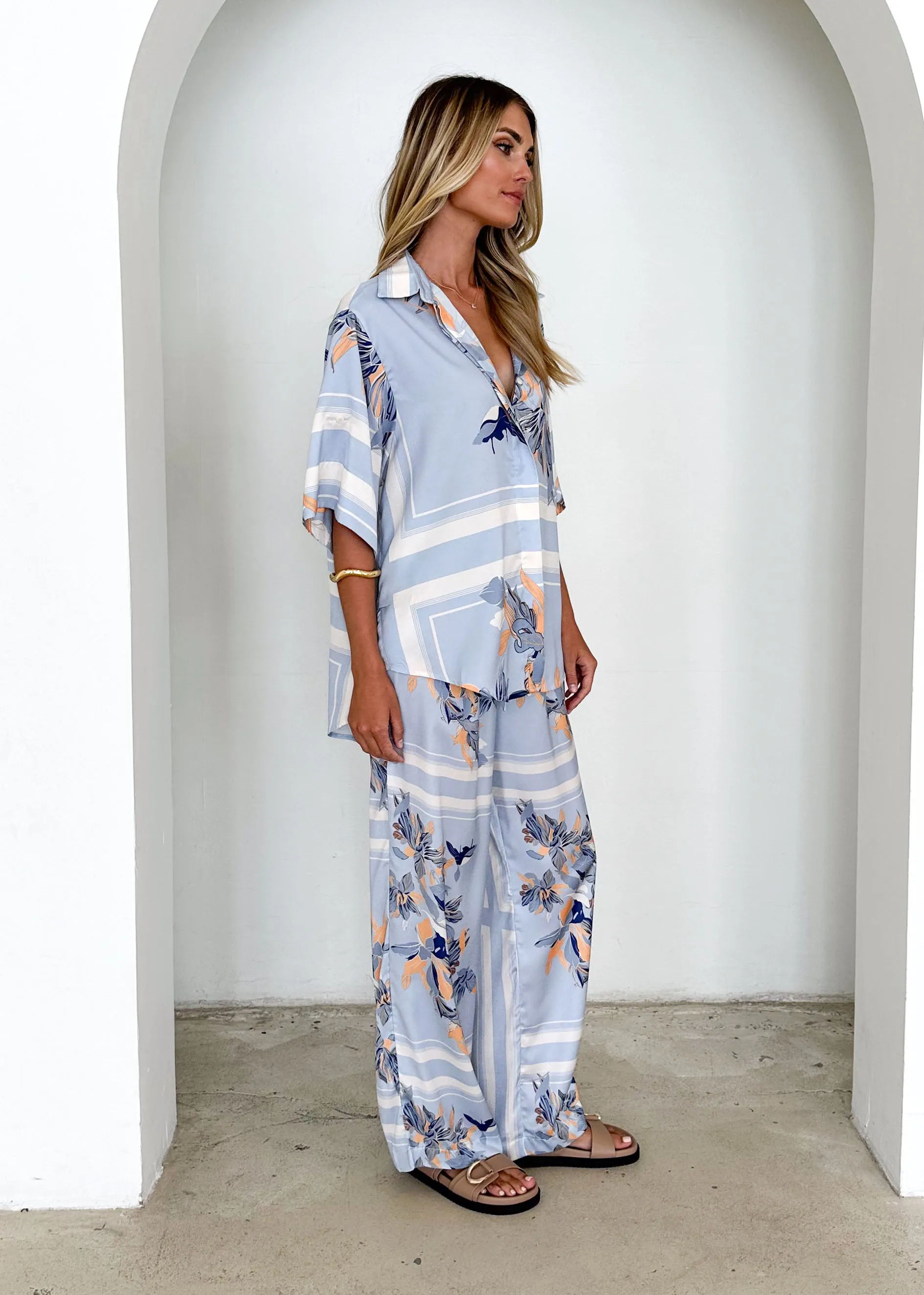 Kaycie Shirt - Powder Blue Floral sold by Gingham & Heels product image thumbnail 5