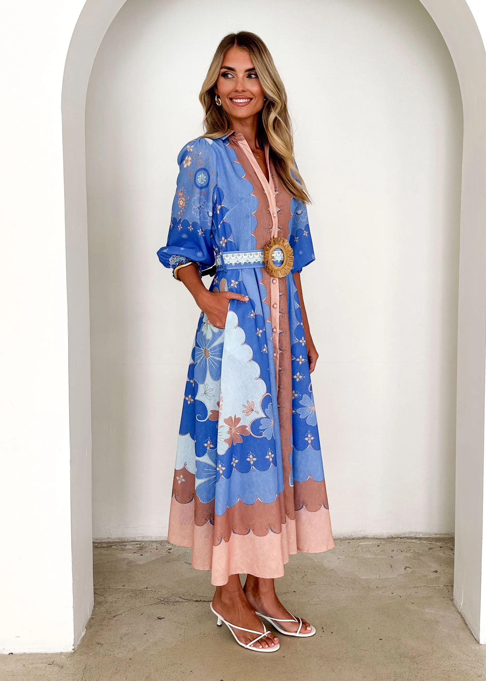 Portobello Midi Dress - Blue Moon sold by Gingham & Heels product image thumbnail 5