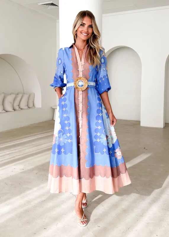 Portobello Midi Dress - Blue Moon sold by Gingham & Heels