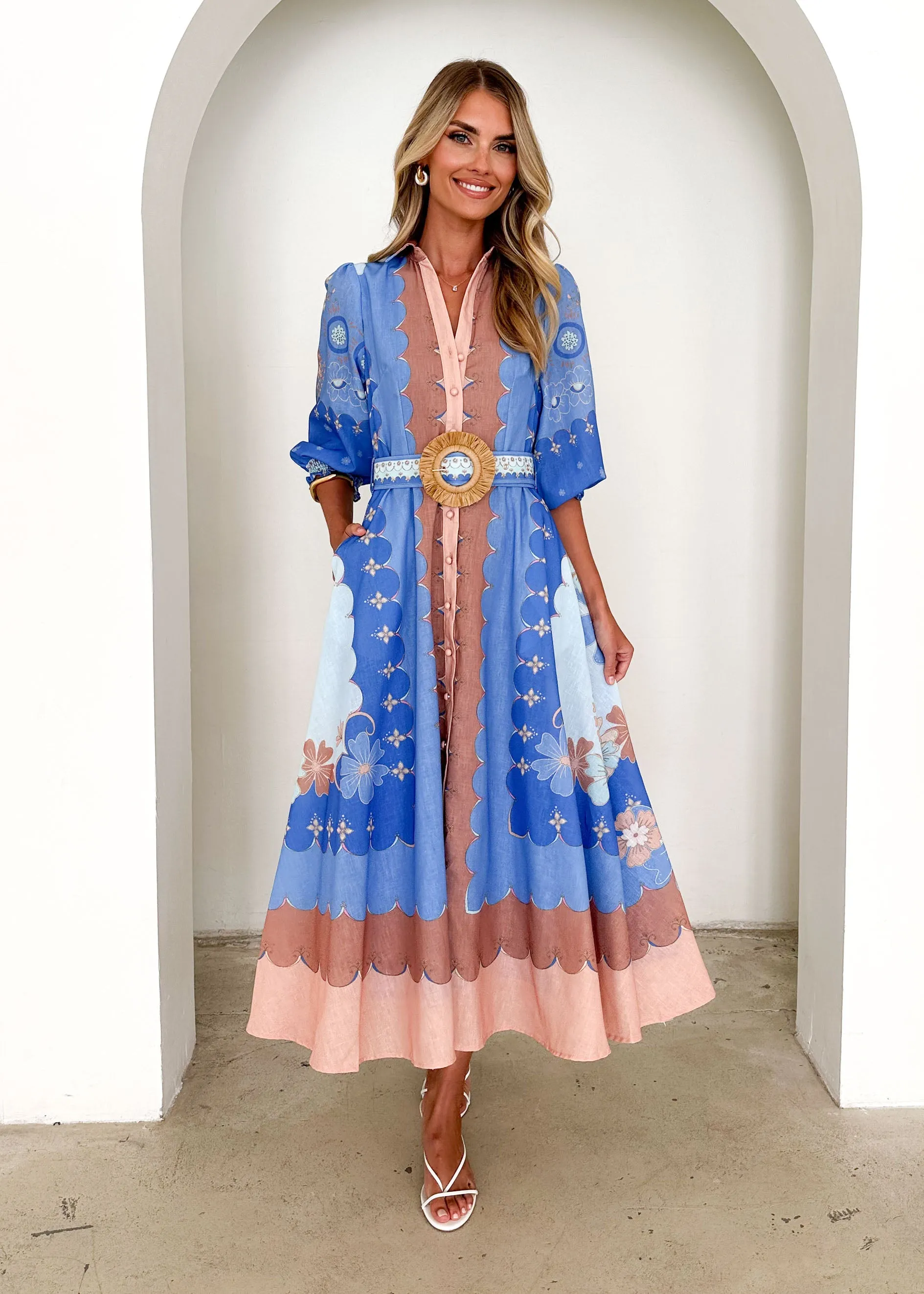 Portobello Midi Dress - Blue Moon sold by Gingham & Heels product image thumbnail 4