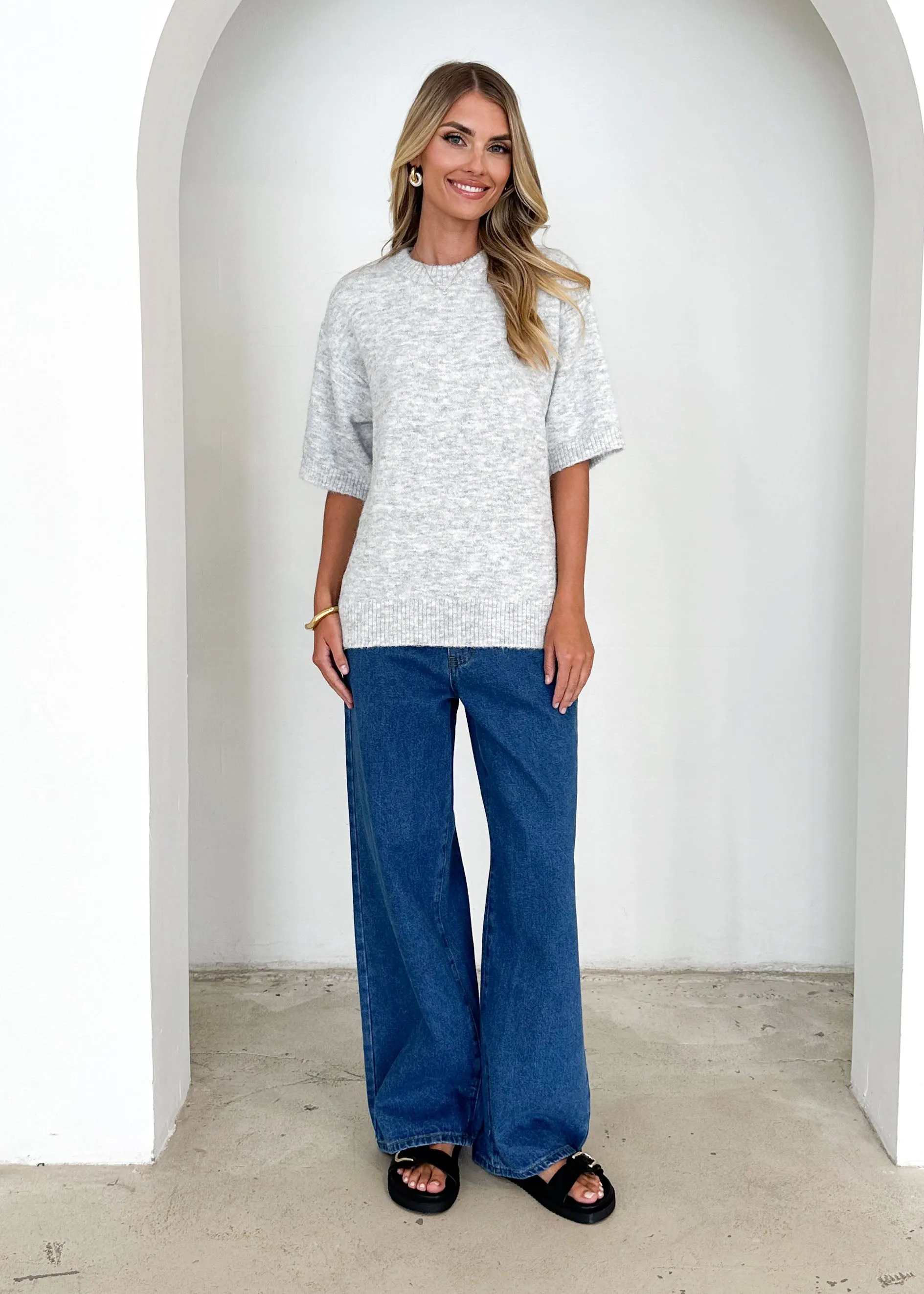 Annabelle Knit Tee - Grey sold by Gingham & Heels product image thumbnail 4