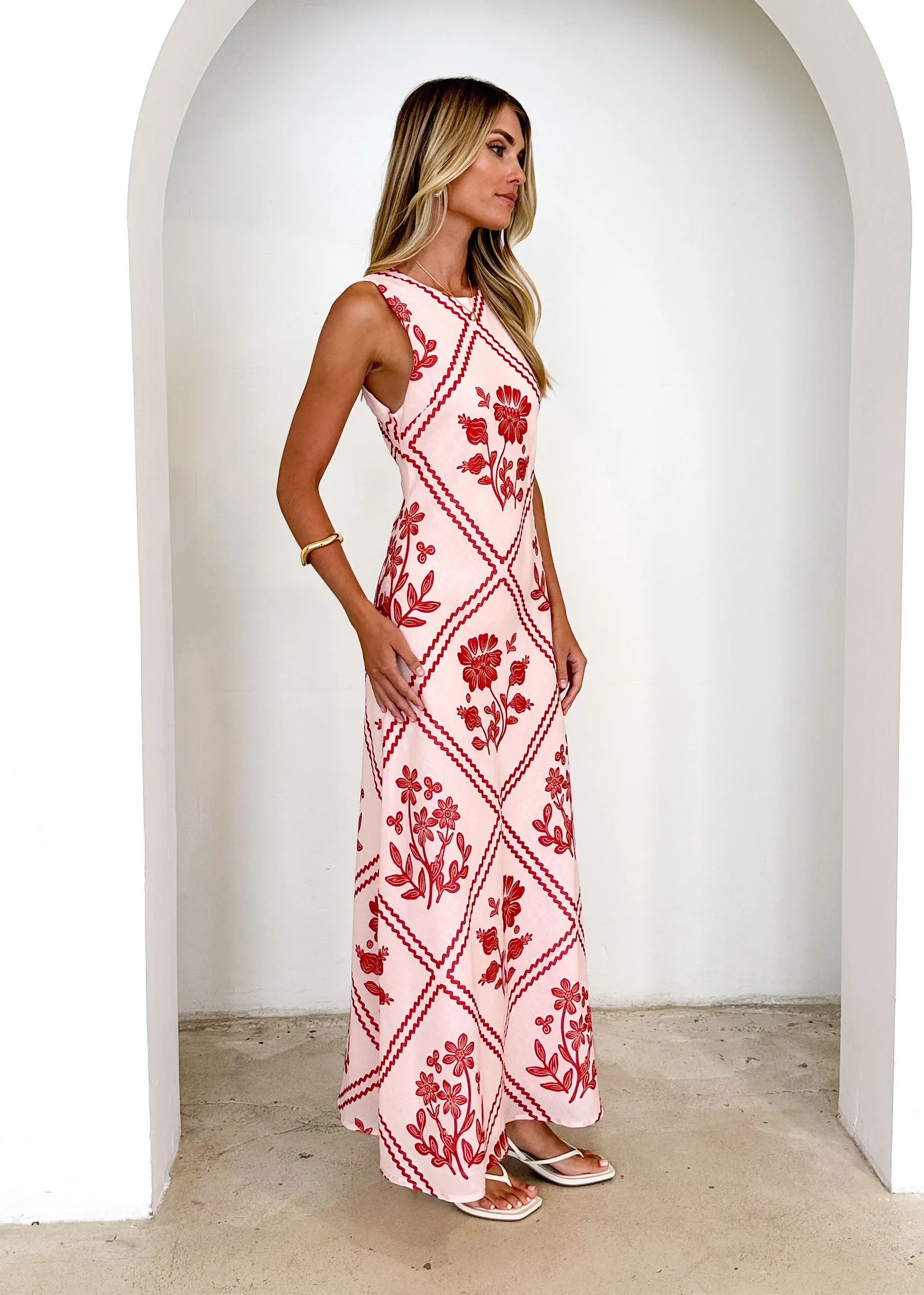 Xavier Maxi Dress - Red Floral sold by Gingham & Heels product image thumbnail 5