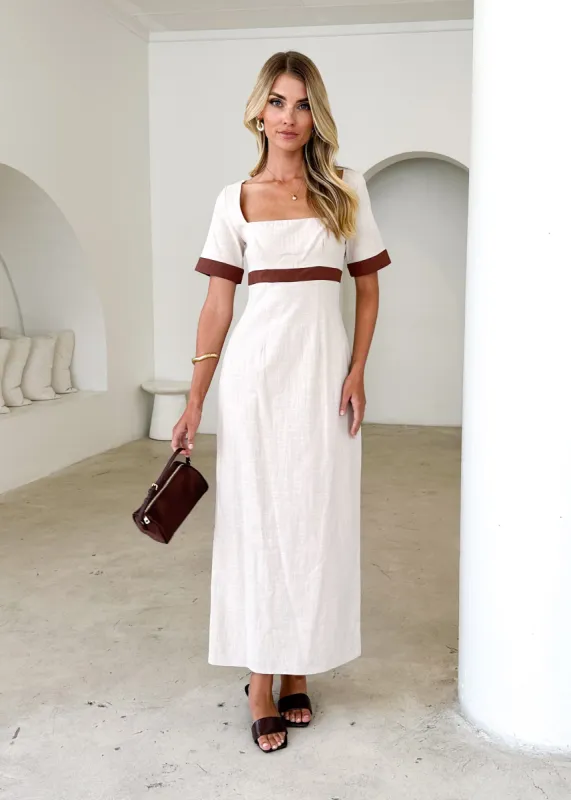 Naomi Maxi Dress - Cream sold by Gingham & Heels