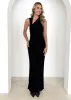 Karolina Mesh Maxi Dress - Black sold by Gingham & Heels