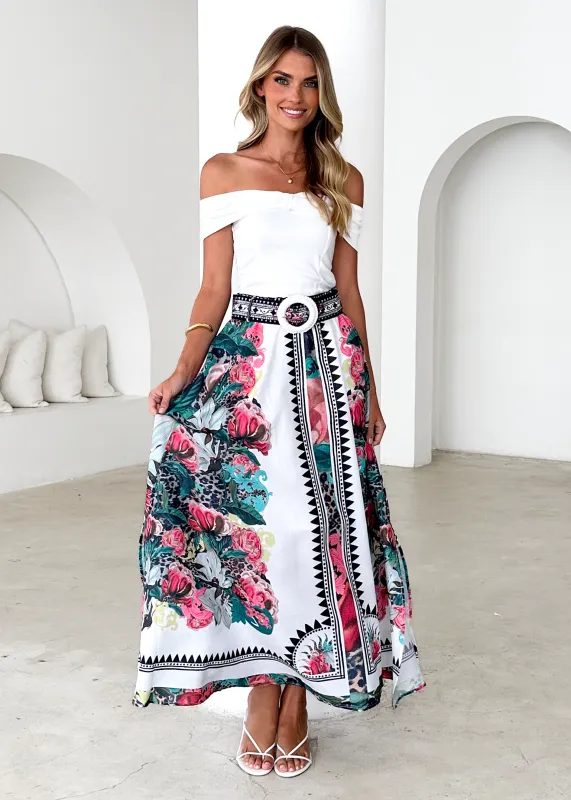 Pippa Midi Skirt - Eden Floral sold by Gingham & Heels