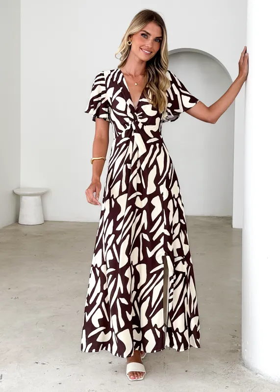 Tamsen Maxi Dress - Choc Vanilla sold by Gingham & Heels