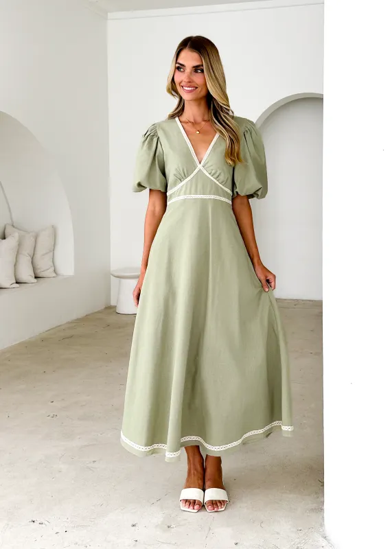 Ellodie Maxi Dress - Sage sold by Gingham & Heels