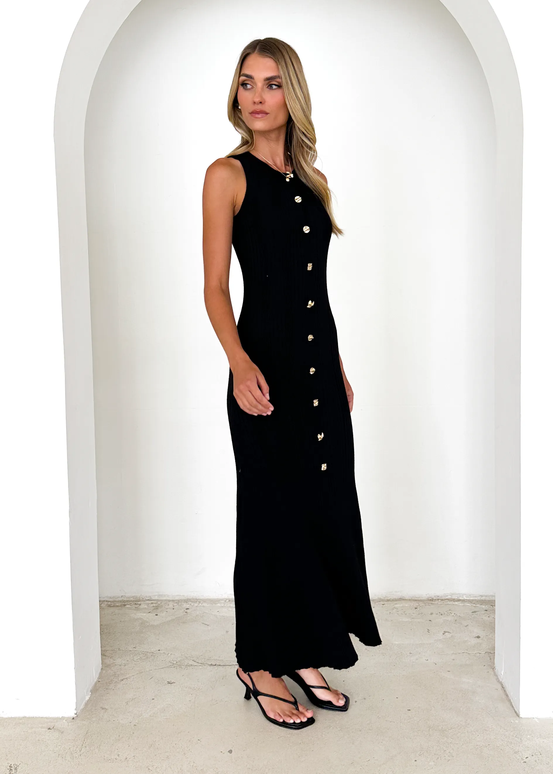 Imperial Knit Midi Dress - Black sold by Gingham & Heels product image thumbnail 4