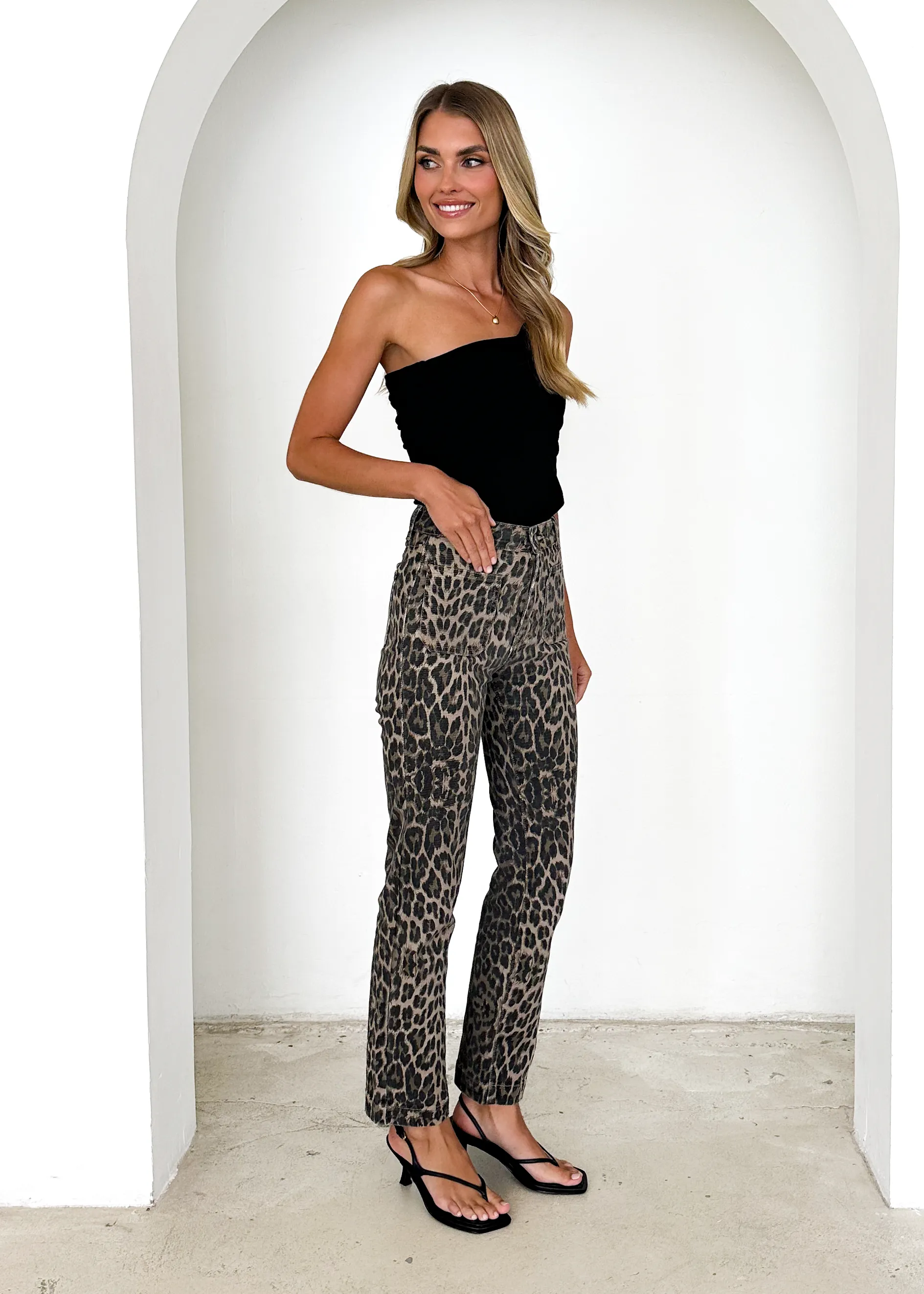 Elkie Stretch Jeans - Leopard sold by Gingham & Heels product image thumbnail 4