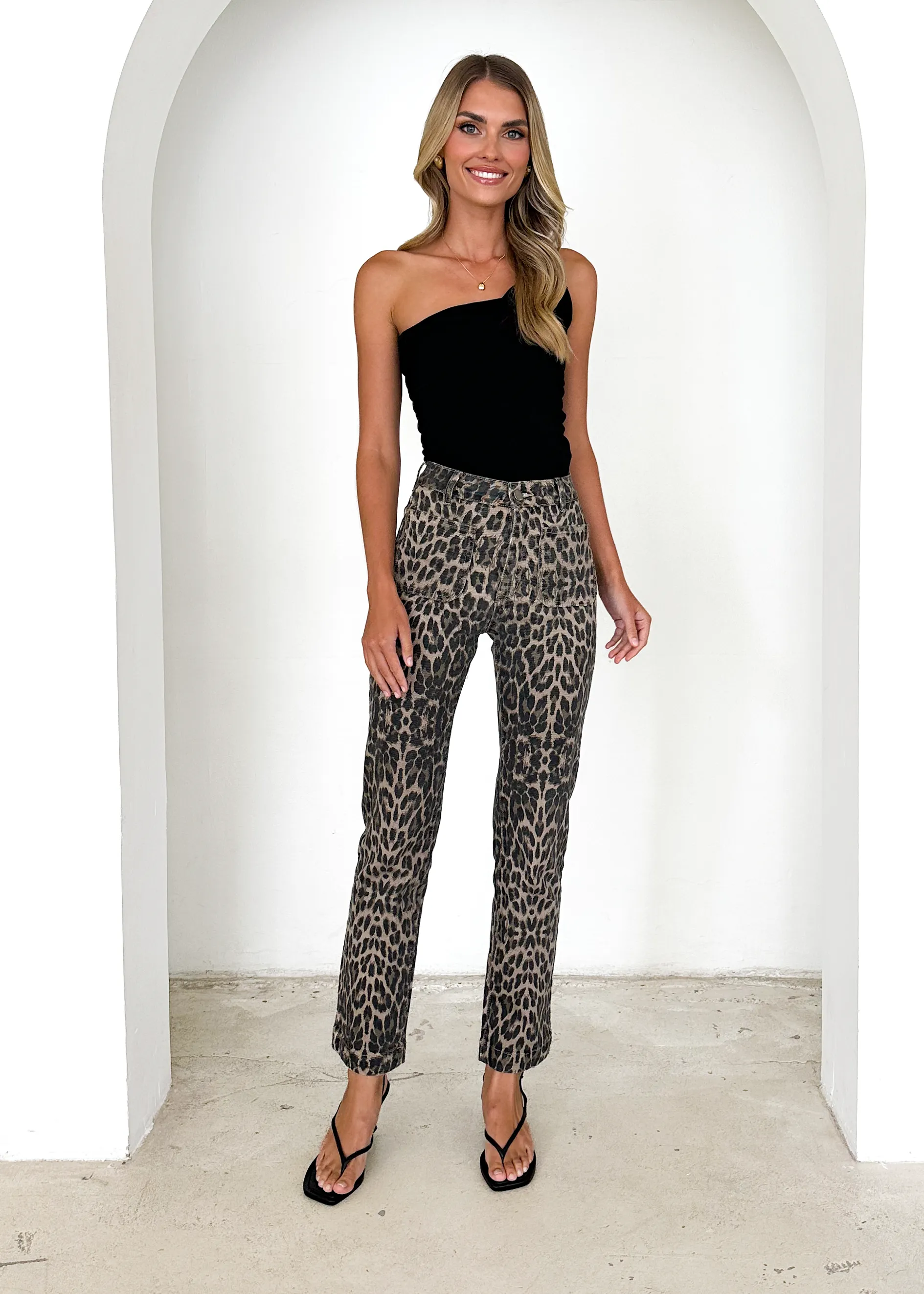 Elkie Stretch Jeans - Leopard sold by Gingham & Heels product image thumbnail 3