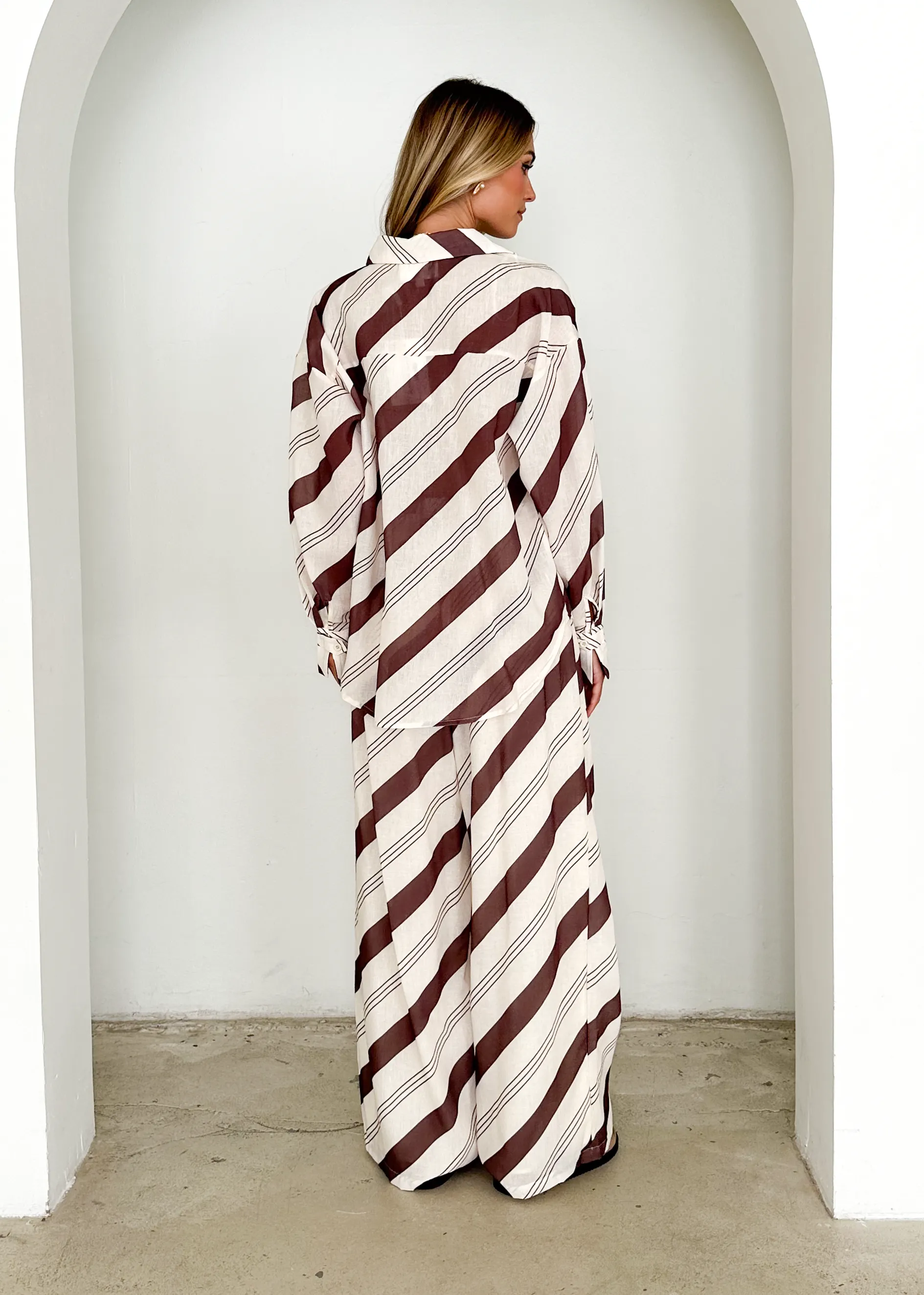 Jessa Shirt - Choc Stripe sold by Gingham & Heels product image thumbnail 5