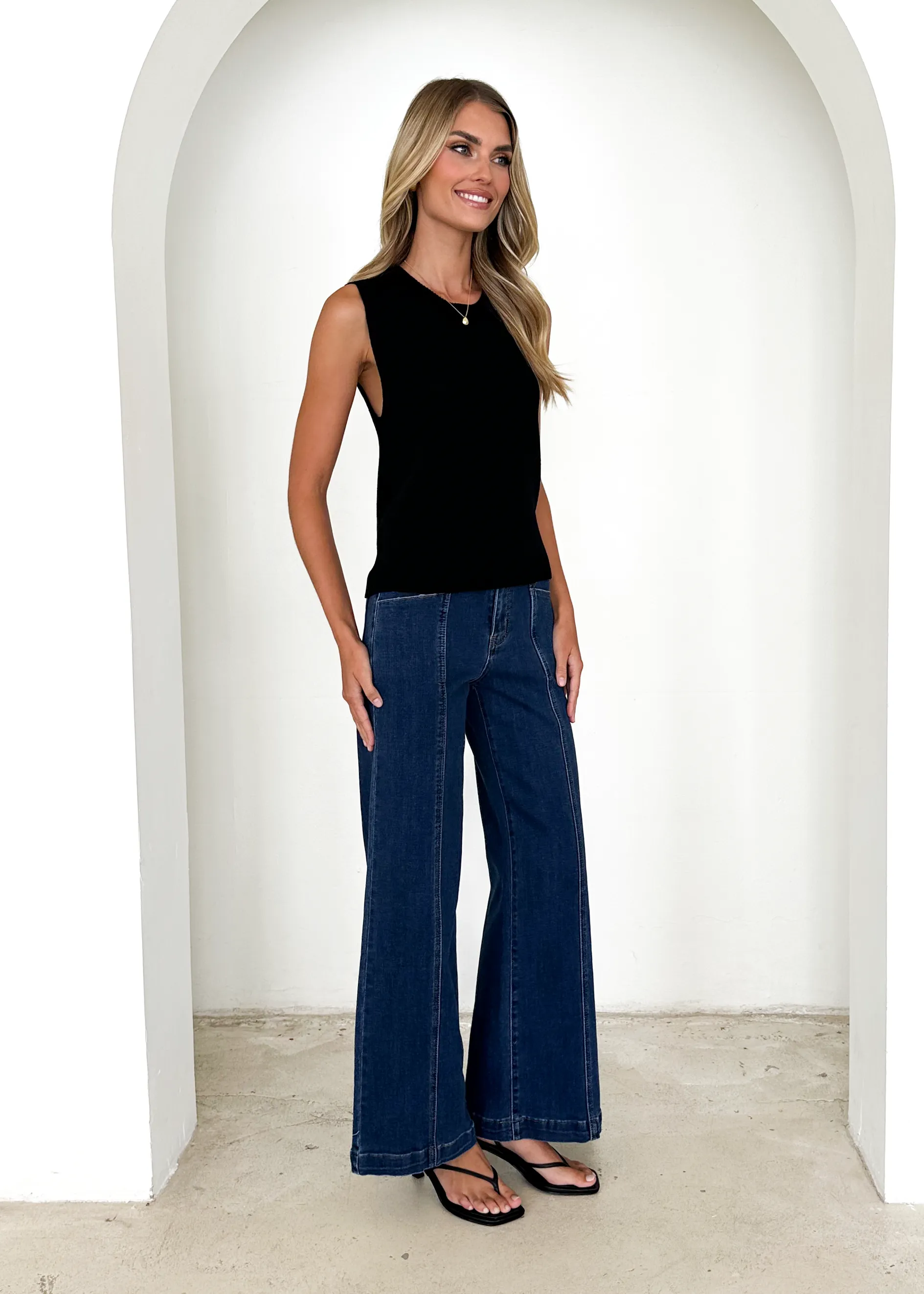 Jaylee Knit Tank - Black sold by Gingham & Heels product image thumbnail 4