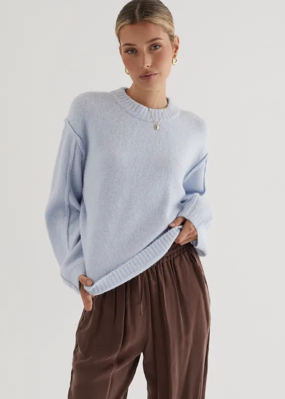April Sweater - Sky Blue sold by Gingham & Heels