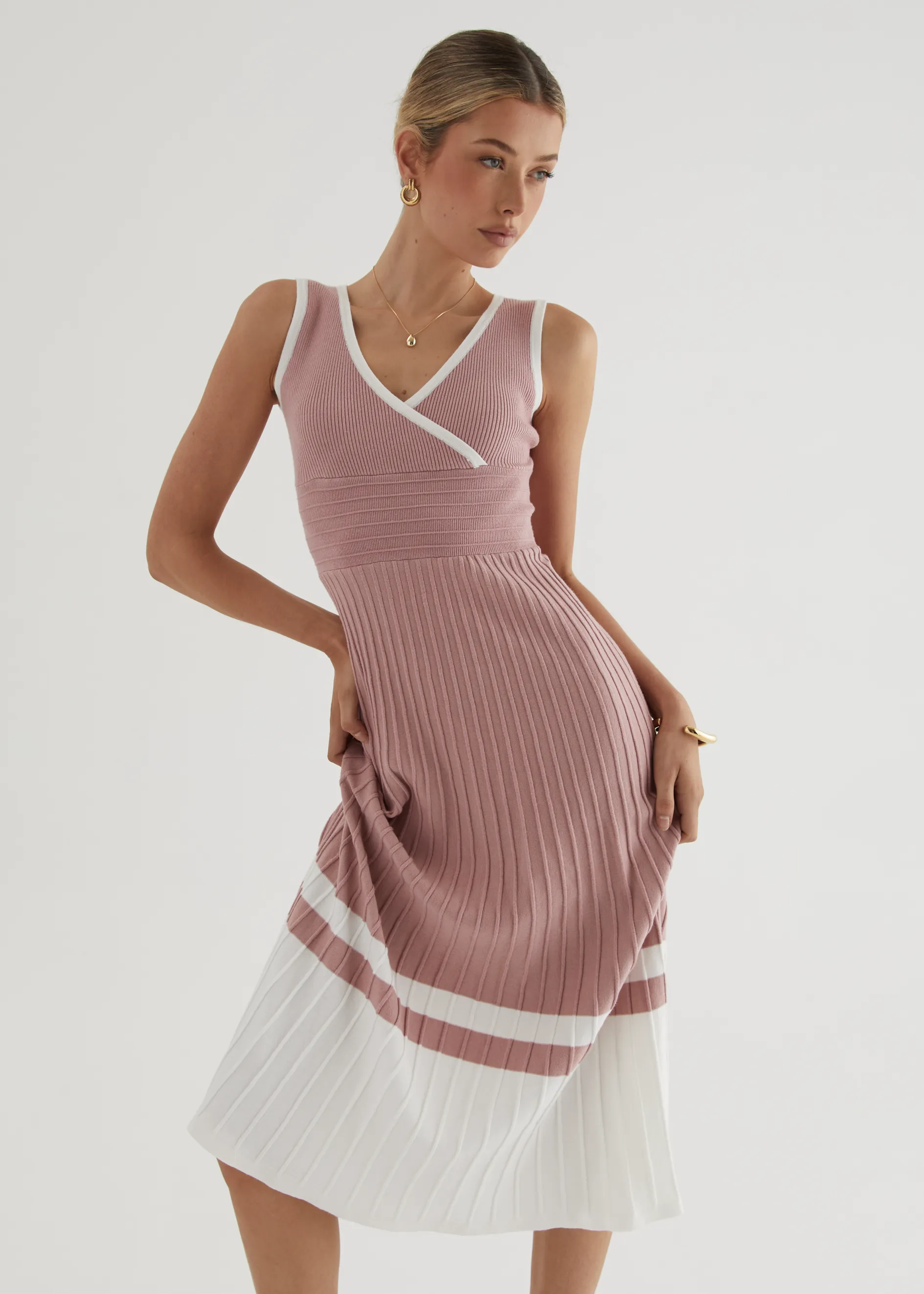 Radiate Knit Midi Dress - Blush sold by Gingham & Heels product image thumbnail 2