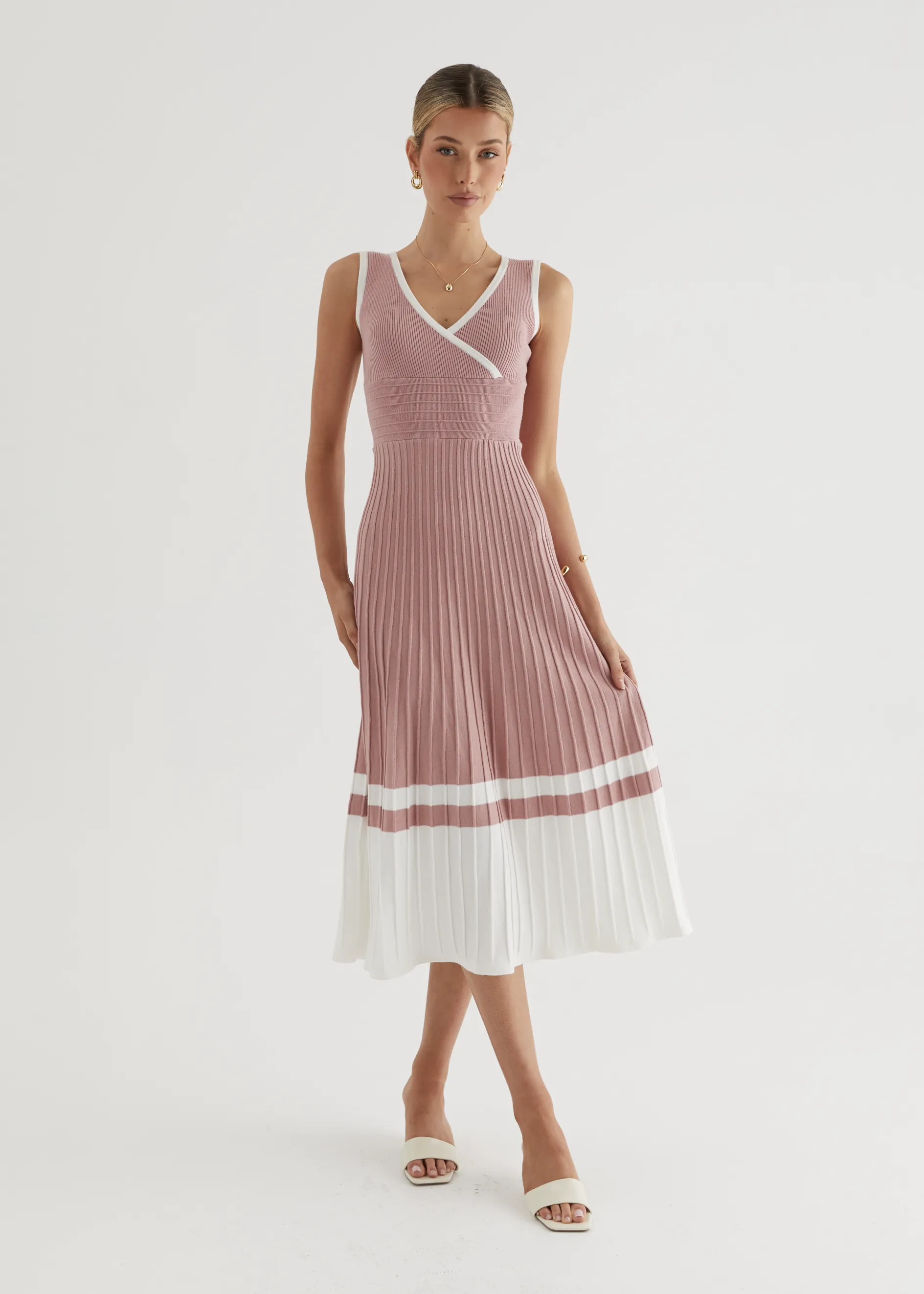 Radiate Knit Midi Dress - Blush sold by Gingham & Heels