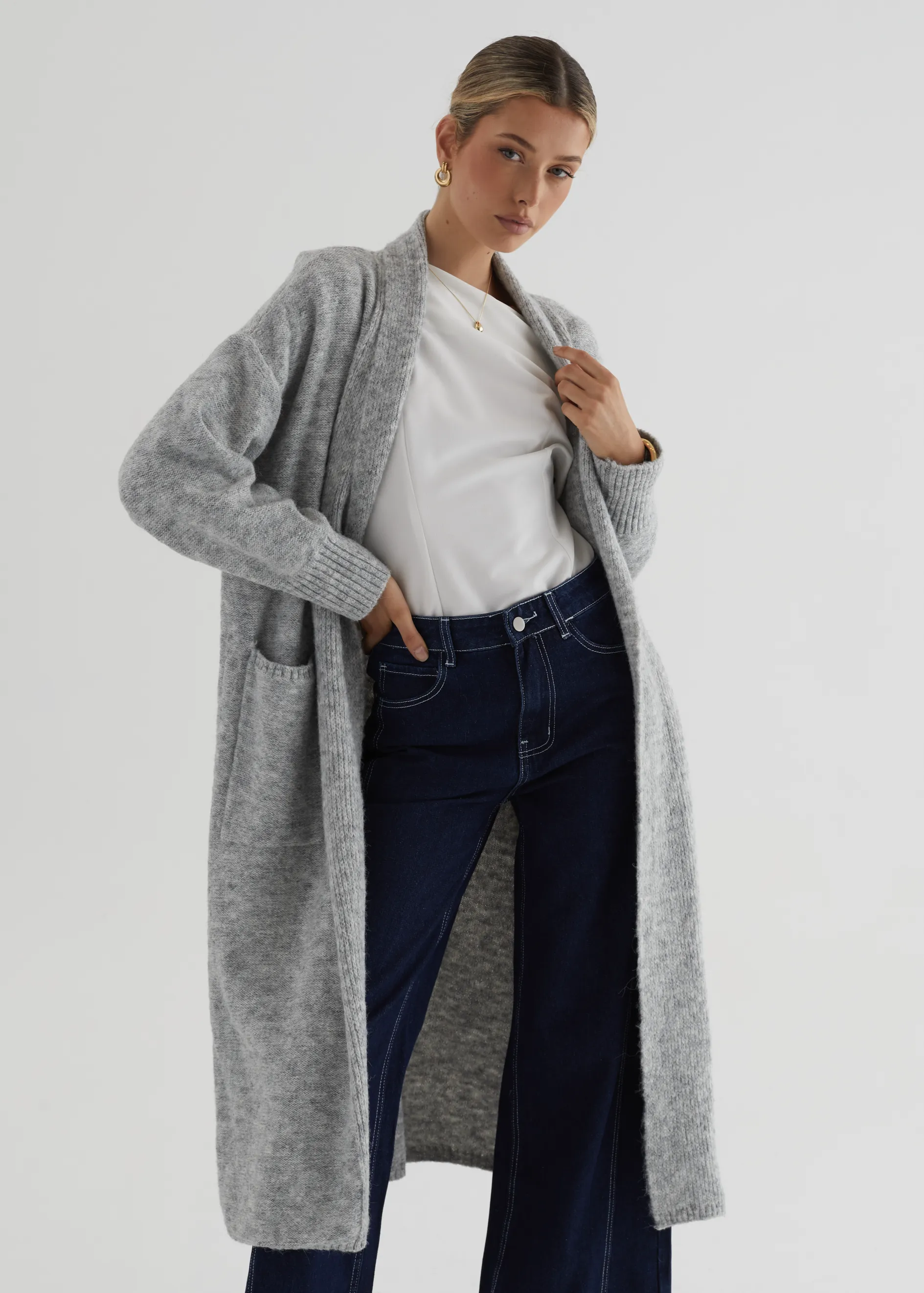 Marcella Cardigan - Grey sold by Gingham & Heels product image thumbnail 2