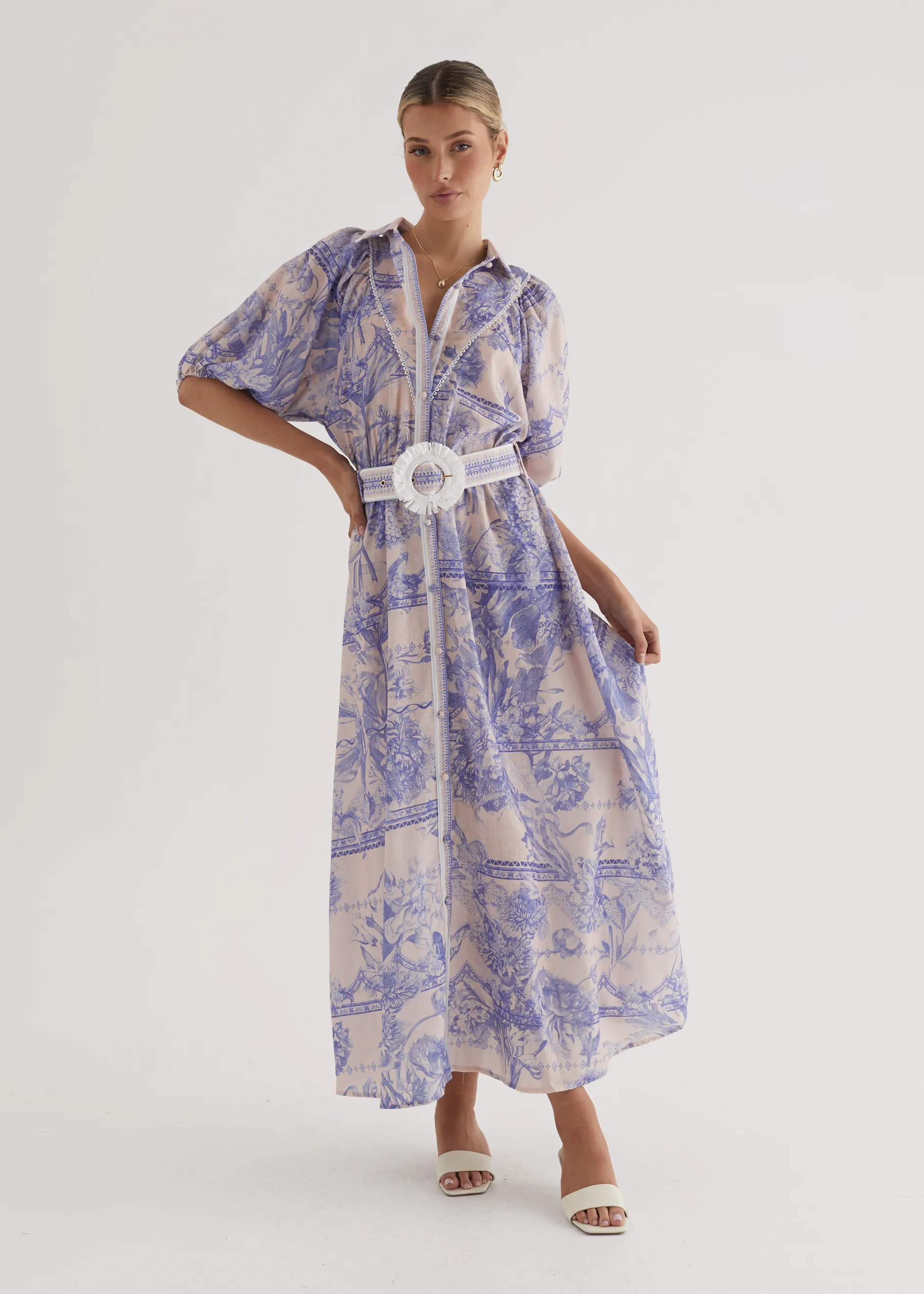 Jolene Maxi Dress - Porcelain sold by Gingham & Heels