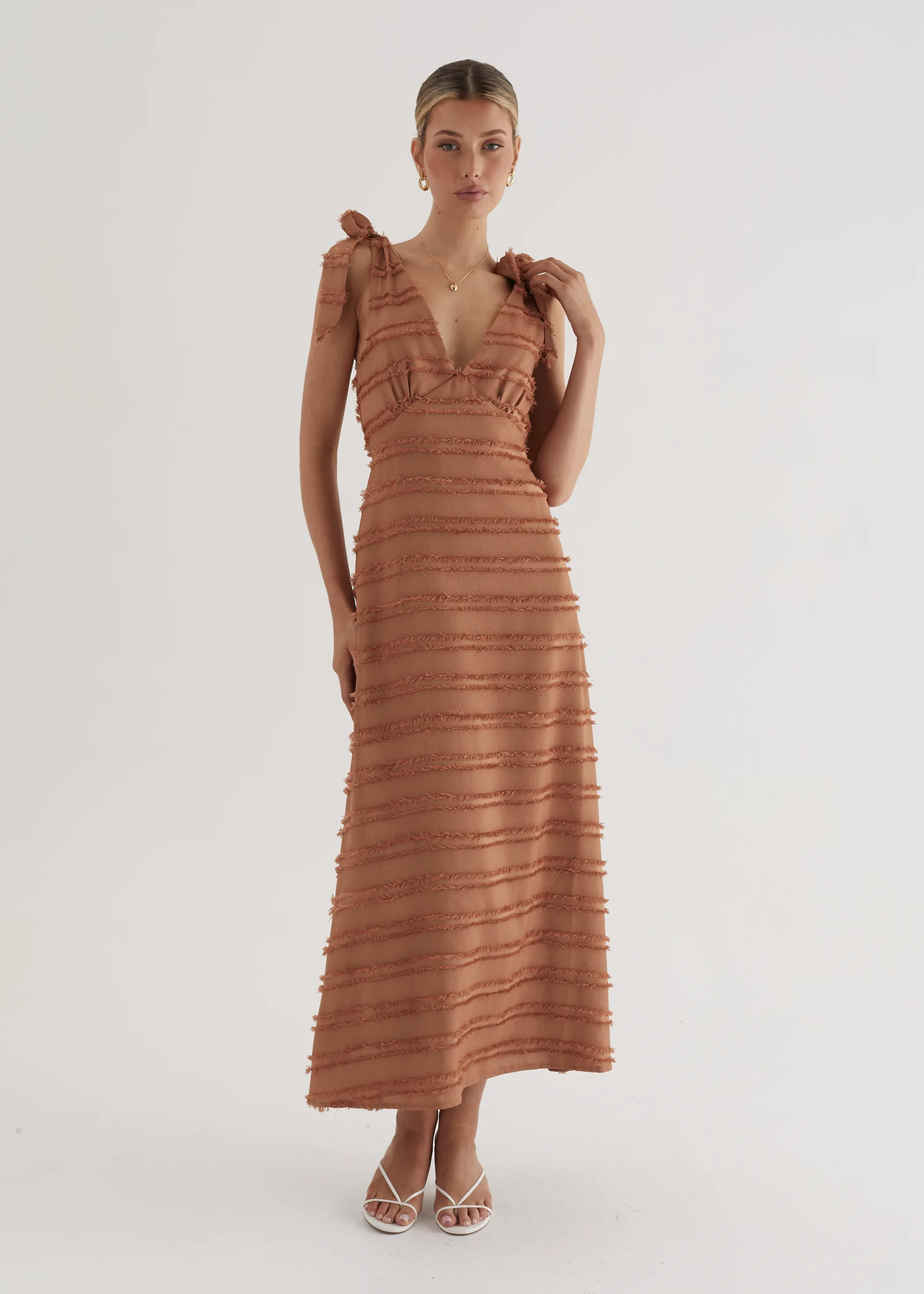 Bella Maxi Dress - Tan sold by Gingham & Heels