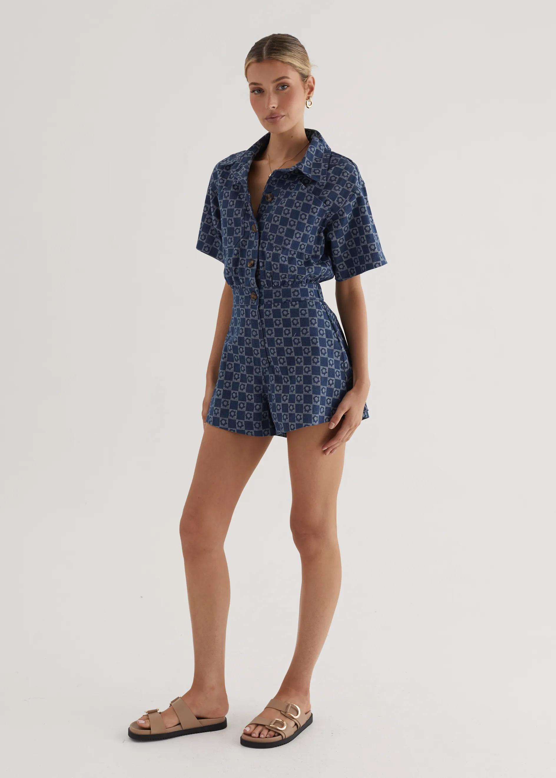 Katya Playsuit - Mid Blue sold by Gingham & Heels product image thumbnail 5