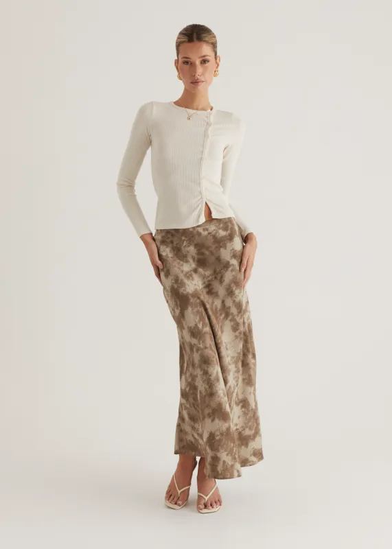 Hollie Maxi Skirt - Walnut sold by Gingham & Heels