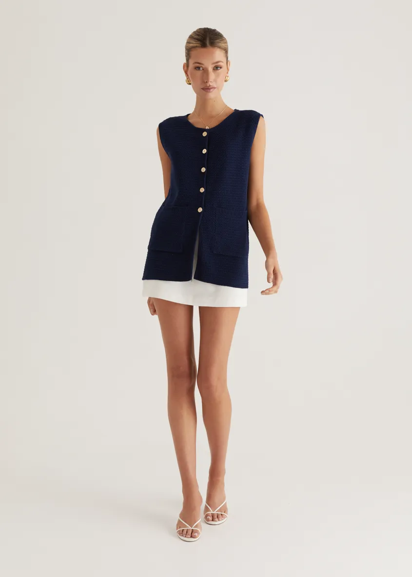 Tiffany Knit Vest - Navy sold by Gingham & Heels product image thumbnail 5