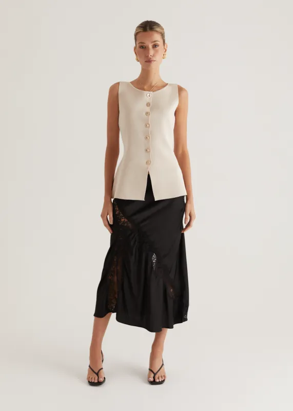 Tilly Knit Vest - Cream sold by Gingham & Heels