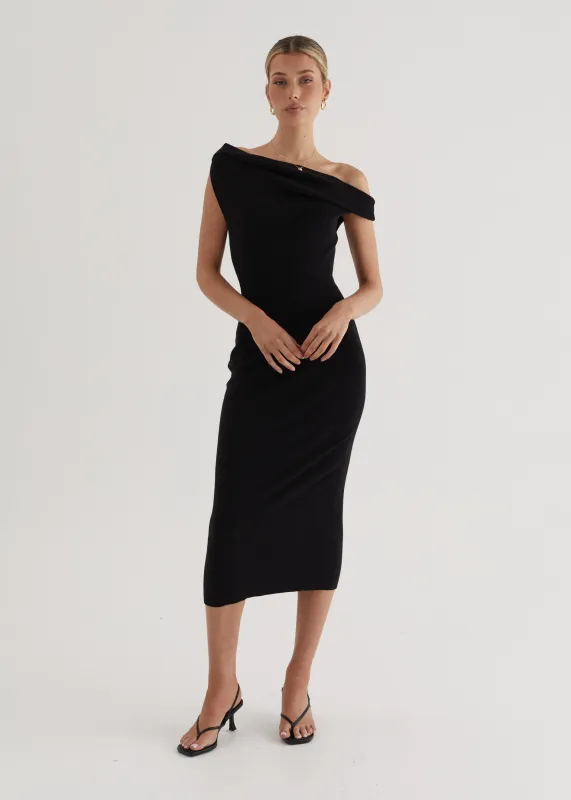Serenade Knit Midi Dress - Black sold by Gingham & Heels