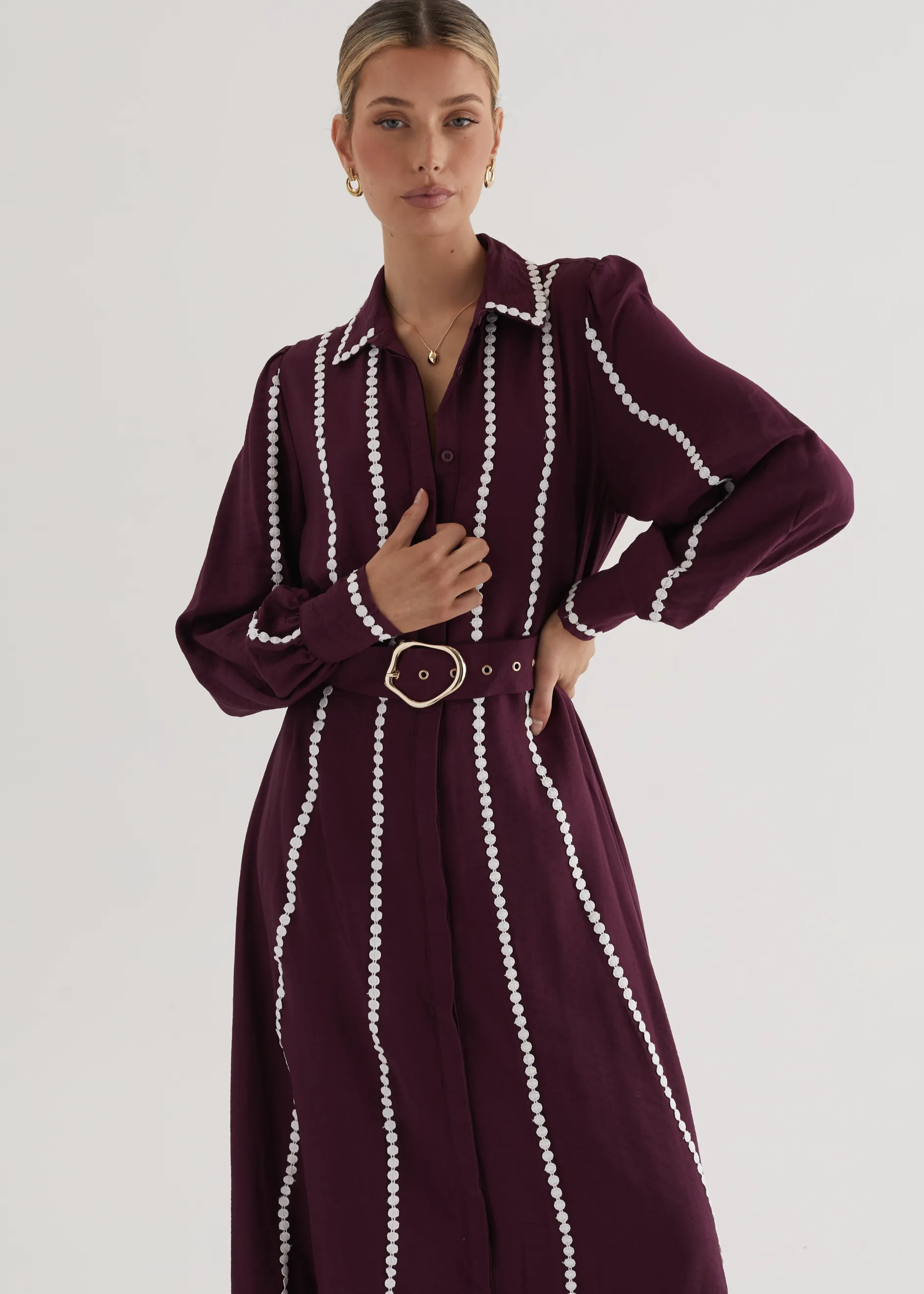 Nevaeh Maxi Dress - Plum sold by Gingham & Heels product image thumbnail 3