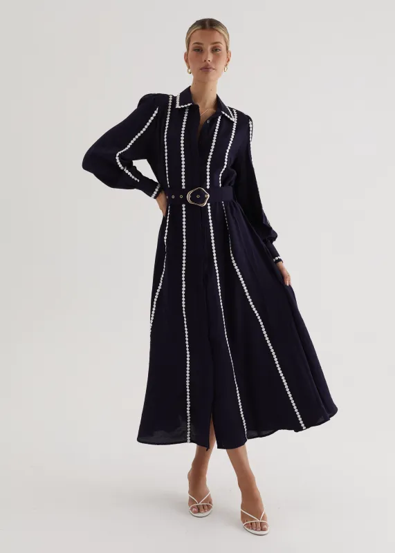 Nevaeh Maxi Dress - Navy sold by Gingham & Heels