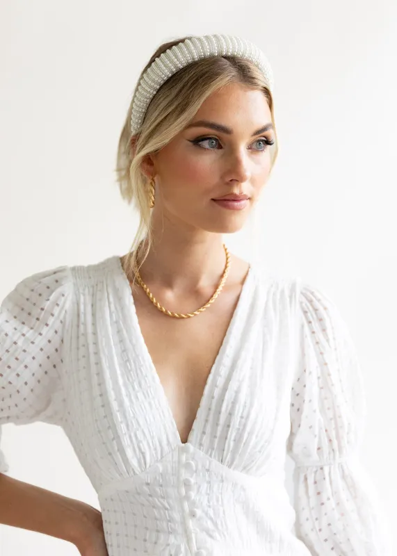 Avery Pearl Headband  - Pearl sold by Gingham & Heels