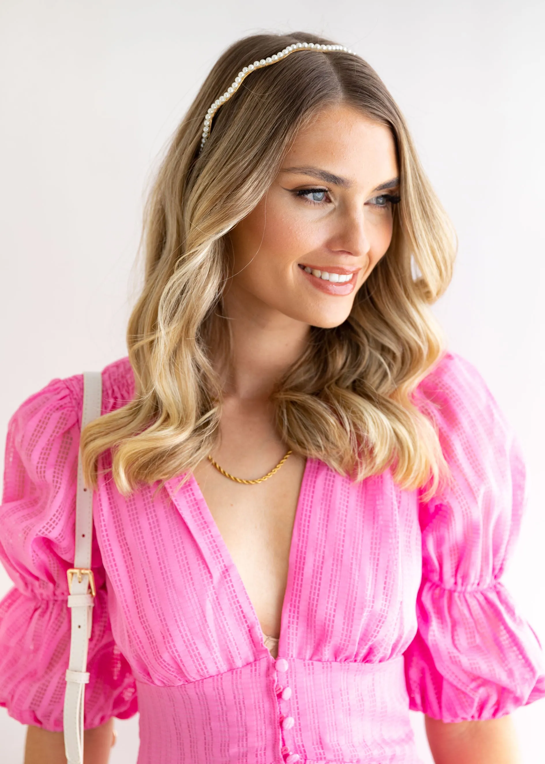 Lilly Pearl Headband - Gold Pearl sold by Gingham & Heels