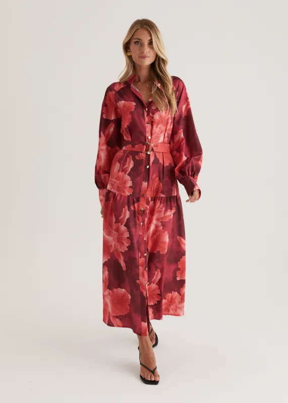 Marisa Maxi Dress - Red Floral sold by Gingham & Heels
