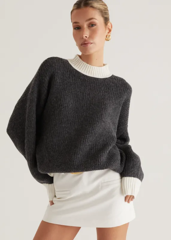 Marco Sweater - Charcoal sold by Gingham & Heels