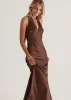 Serento Halter Maxi Dress - Chocolate sold by Gingham & Heels