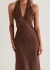 Serento Halter Maxi Dress - Chocolate sold by Gingham & Heels