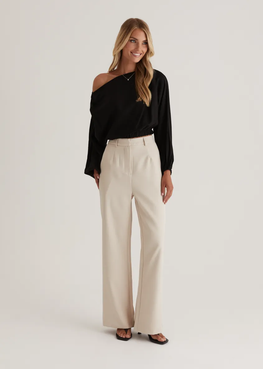 Marlowe Drop Shoulder Top - Black sold by Gingham & Heels product image thumbnail 5