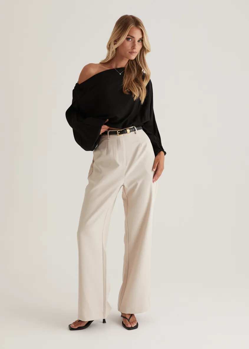 Marlowe Drop Shoulder Top - Black sold by Gingham & Heels product image thumbnail 3